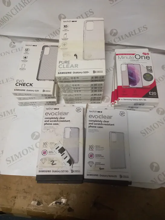 LOT OF 20 ASSORTED TECH21 CASE KITS FOR VARIOUS SAMSUNG GALAXY MODELS