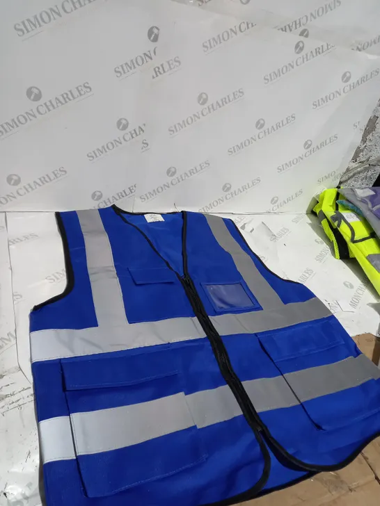 3 X PACKAGED BLUE REFLECTIVE HIGH VISIBILITY JACKET