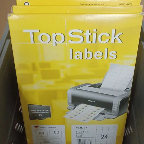 BOX OF 6 TOP STICK LABELS PACKS OF 24 SHEETS 