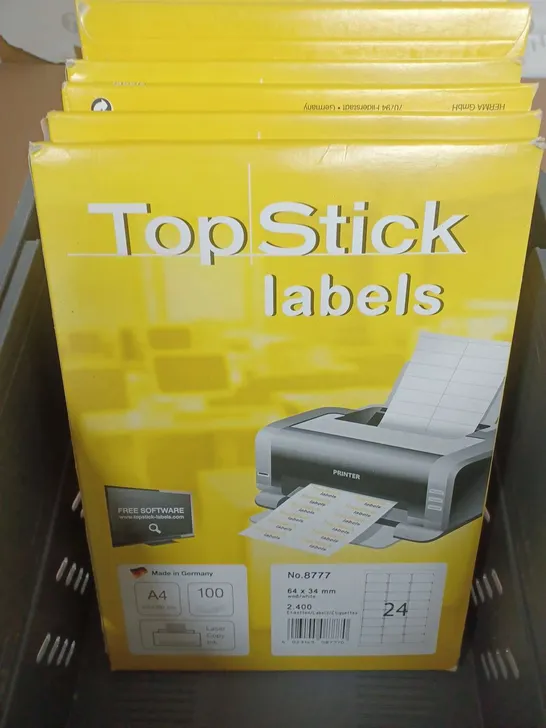 BOX OF 6 TOP STICK LABELS PACKS OF 24 SHEETS 