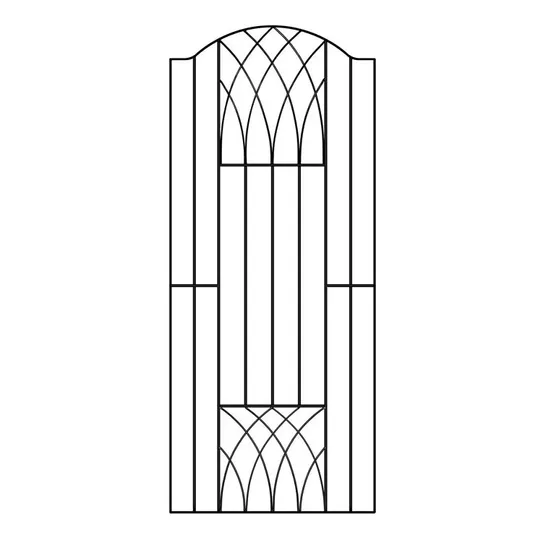 GUERO MODERN BOW TOP TALL METAL GARDEN GATE 180CM HIGH