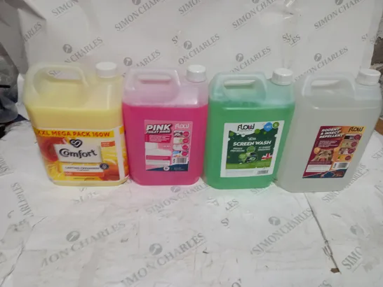 4 ASSORTED LIQUID ITEMS TO INCLUDE FABRIC CONDITIONER, TOILET RINSE, SCREEN WASH, RODENT REPELLENT - COLLECTION ONLY  