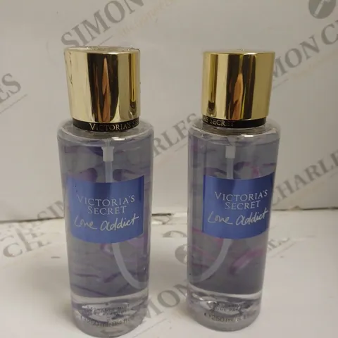 2 X BOTTLES OF VICTORIA SECRET LOVE ADDICT FRAGRANCE MIST