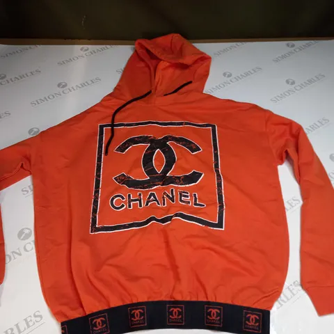 CHANEL CROP HOODIE IN ORANGE - MEDIUM