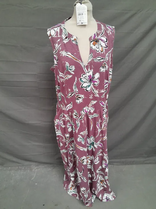 SEASALT CORNWALL SHELTER BAY DRESS IN FLORAL HEATHER PURPLE SIZE 18