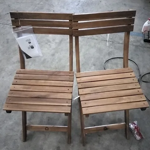 PAIR OF FOLDING WOODEN CHAIRS