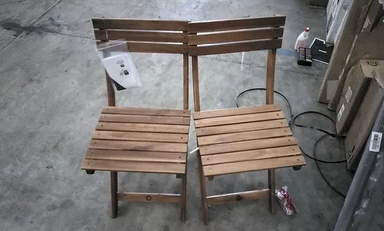 PAIR OF FOLDING WOODEN CHAIRS