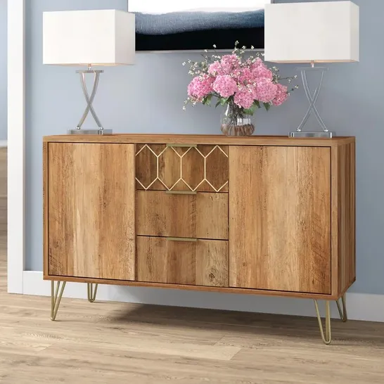 XAVIER 114CM WIDE 3 DRAW SIDEBOARD