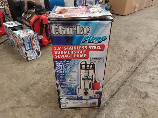 BOXED CLARKE 1.5" STAINLESS STEEL SUBMERSIBLE SEWAGE PUMP 