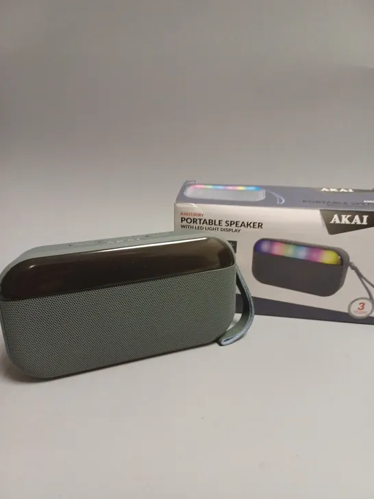 BOXED AKAI PORTABLE SPEAKER WITH LED DISPLAY 