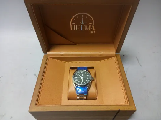 MENS HELMHA DH WATCH –  STAINLESS STEEL STRAP – 3ATM WATER RESISTANT – LUXURY GIFT BOX 