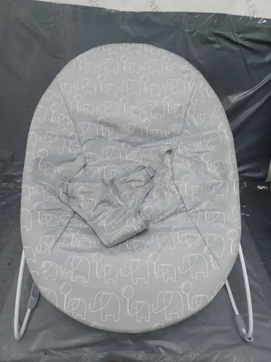 ELEPHANT THEMED BABY BOUNCER IN GREY