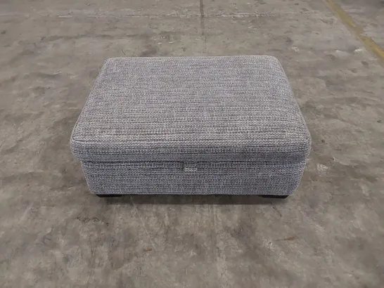 DESIGNER FABRIC STORAGE FOOTSTOOL IN GREY 