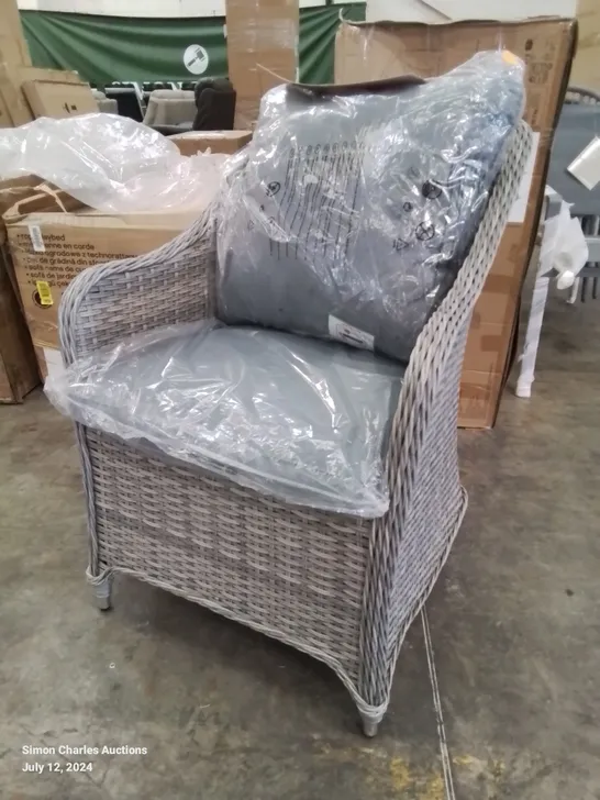 HAMILTON WICKER ARMCHAIR WITH CUSHIONS 