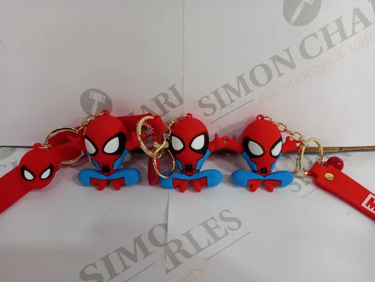 BOX OF APPROX 10 ASSORTED MARVEL SPIDER MAN KEYCHAINS