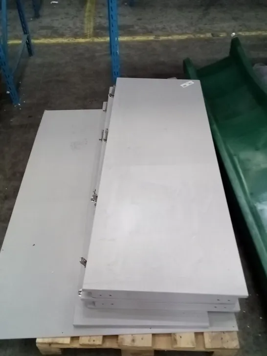 PALLET OF GREY FURNITURE PARTS 