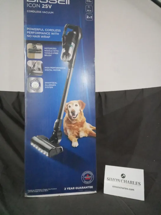 BOXED CELLOPHANE-WRAPPED BISSELL ICON 25V CORDLESS VACUUM 