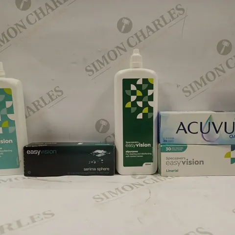 BOX OF APPROX 20 ASSORTED VISION CARE ITEMS TO INCLUDE - SPECSAVERS EASY VISION ALL PURPOSE - ACUVUE 1 DAY OASYS MAX - SPECSAVERS EASY VISION LINEARIAL ECT