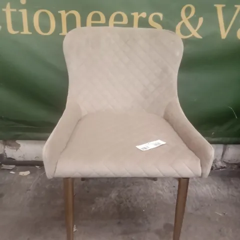 TAN FABRIC DINING CHAIR