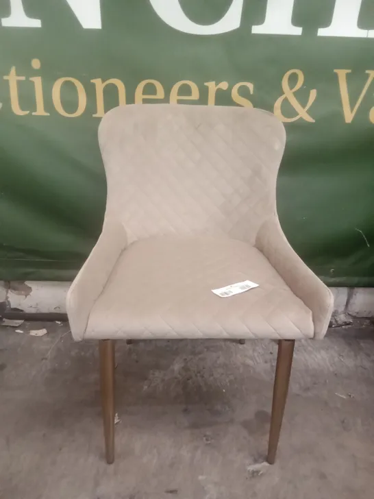 TAN FABRIC DINING CHAIR