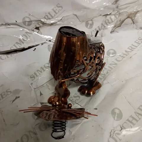 SOLAR POWERED METAL CAT SCROLL LIGHT