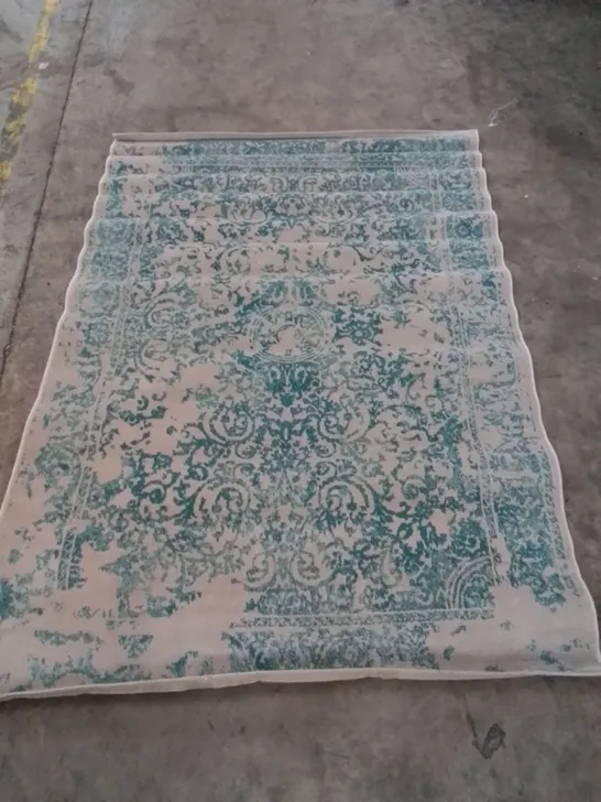 HICKLIN VINTAGE TEAL GREY RUG // SIZE: 160 X 220CM