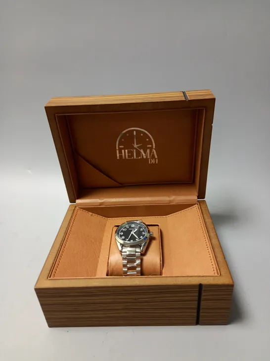 MENS HELMHA DH WATCH –  STAINLESS STEEL STRAP – 3ATM WATER RESISTANT – LUXURY GIFT BOX INCLUDED