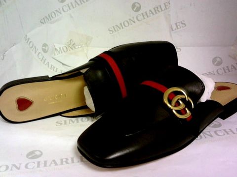 GUCCI SLIP ON SHOES BLACK/RED SIZE 39