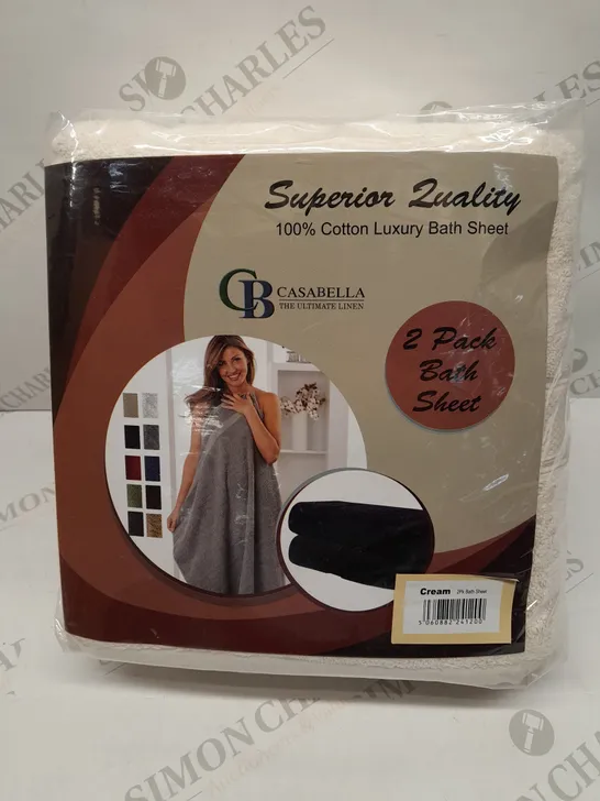 BRAND NEW CASABELLA SUPERIOR QUALITY 100% COTTON LUXURY BATH SHEET SET