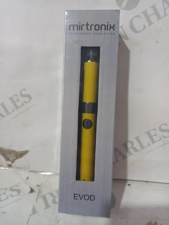 BOX OF APPROXIMATELY 25 MIRTRONIX EVOD ELECTRONIC CIGARETTES IN YELLOW