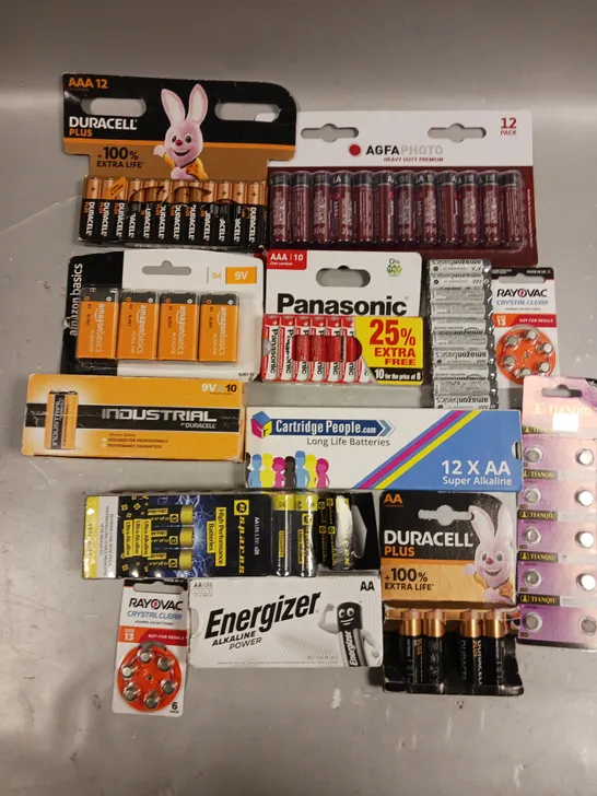 LARGE ASSORTMENT OF VARIOUS BATTERIES TO INCLUDE AA, AAA, 9V ETC 