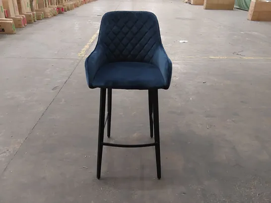 DESIGNER BLUE VELVET BAR CHAIR (1 ITEM)