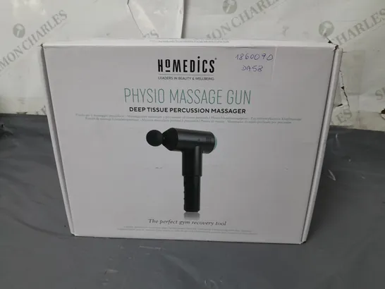 BOXED HOMEDICS PHYSIO DEEP TISSUE PERCUSSION MASSAGE GUN 