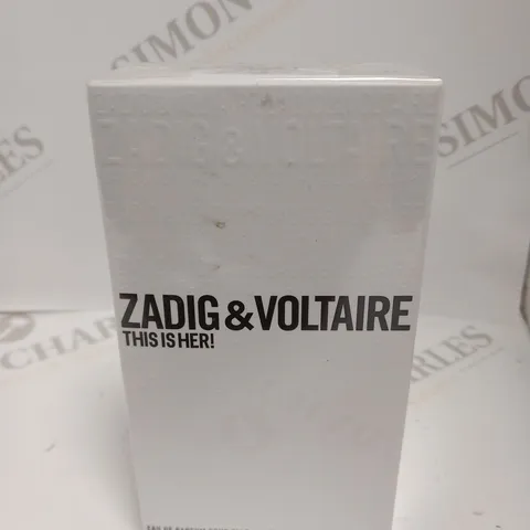 BOXED AND SEALED ZADIG AND VOLTAIRE THIS IS HER EAU DE PARFUM POUR ELLE 100ML