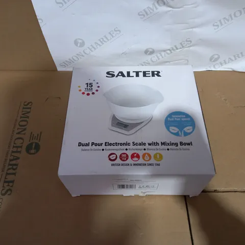 SALTER DUAL POUR ELECTRONIC SCALE WITH MIXING BOWL 