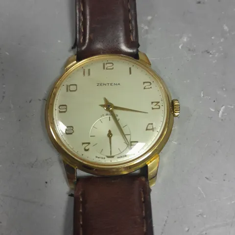 ZENTENA VINTAGE WATCH WITH LEATHER STRAP