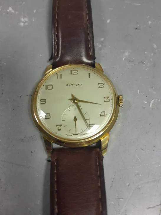 ZENTENA VINTAGE WATCH WITH LEATHER STRAP