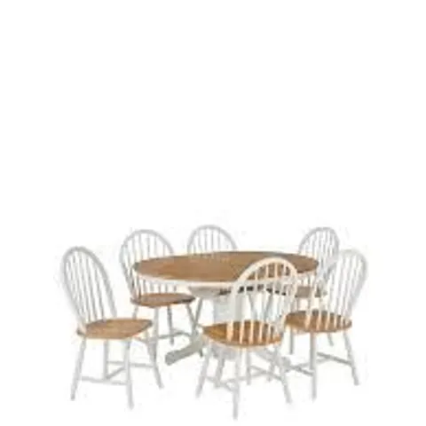 BOXED GRADE 1 NEW KENTUCKY TABLE TOP, LEGS & 6 CHAIRS (BOXES 1,3 & 4 OF 4 ONLY)