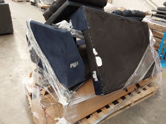 PALLET OF ASSORTED FURNITURE PARTS INCLUDING, BED PARTS, SOFA, CHAIR BACKS.