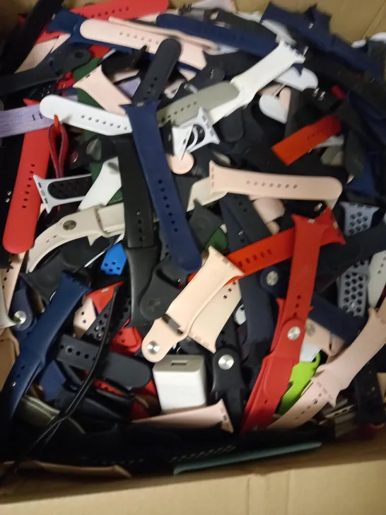 LARGE QUANTITY OF LOOSE ASSORTED APPLE WATCH STRAPS IN ASSORTED COLOURS