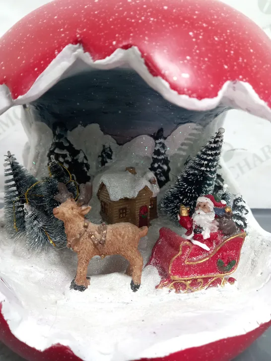 BOXED SANTAS EXPRESS PRE-LIT SPHERE WITH CHRISTMAS CHARACTER SCENE