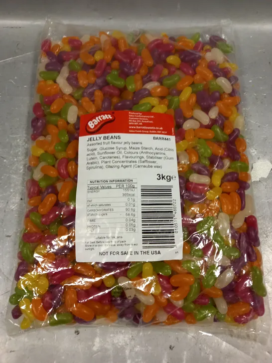 BARRAT ASSORTED FLAVOUR JELLY BEANS 3KG