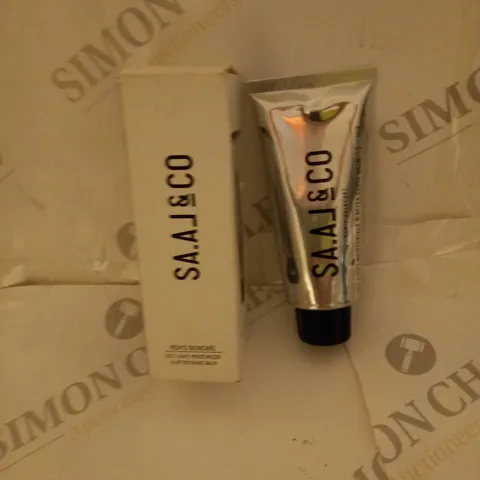 BOX OF APPROXIMATELY 25 SAAL SKINCARE 100ML TUBES OF LIGHT MOISTURIZER & AFTER SHAVE BALM