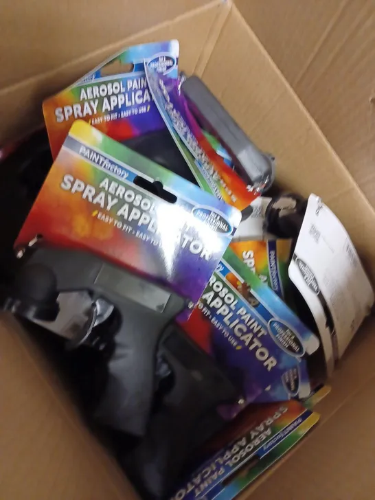 BOX OF APPROXIMATELY 20 AEROSOL PAINT SPRAY APPLICATOR 