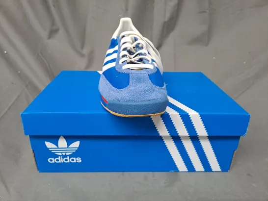 BOXED PAIR OF ADIDAS SL 72 RS SHOES IN BLUE/WHITE UK SIZE 6