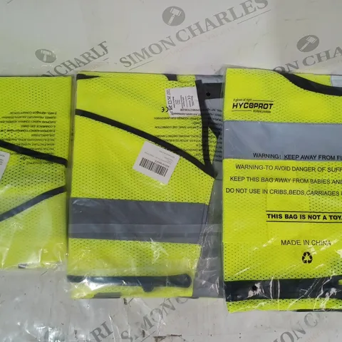 APPROXIMATELY 5 ASSORTED HI-VIS SAFETY WORK VESTS IN VARIOUS SIZES