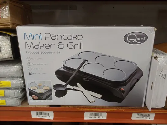 BOXED QUEST CERAMIC NON STICK MINI PANCAKE MAKER & GRILL