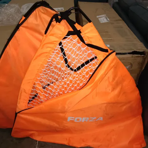 PAIR OF FORZA FLUO ORANGE POP UP SPORTS GOAL