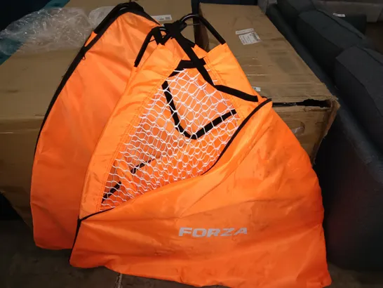 PAIR OF FORZA FLUO ORANGE POP UP SPORTS GOAL