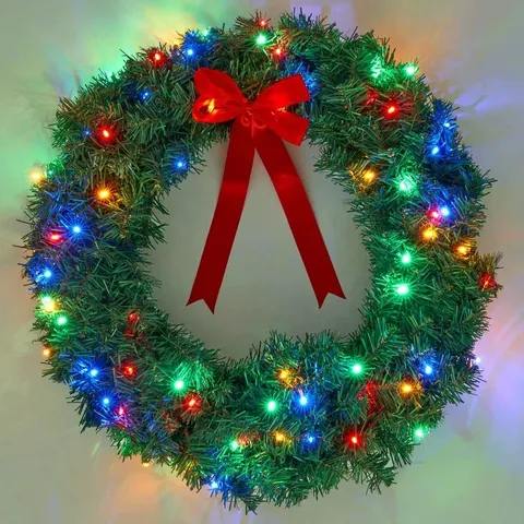 BOXED FAUX LIGHTED 17cm WREATH (1 BOX)